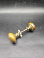 Original Georgian Pair Of Brass  Door Knobs Round Cottage Bun Shape Reclaimed