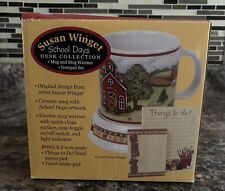 NIB - Susan Winget School Days Desk Collection Mug & Mug Warmer Set Notepad set
