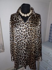 Beautiful ZARA Animal Print Satin Blouse   - XL -