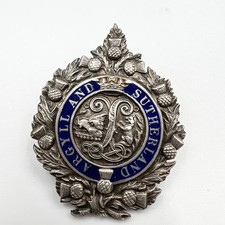Genuine Argyll & Sutherland Highlanders Silver & Enamel Sweetheart Badge