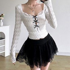 Stylish Hollow Bow Long Sleeve