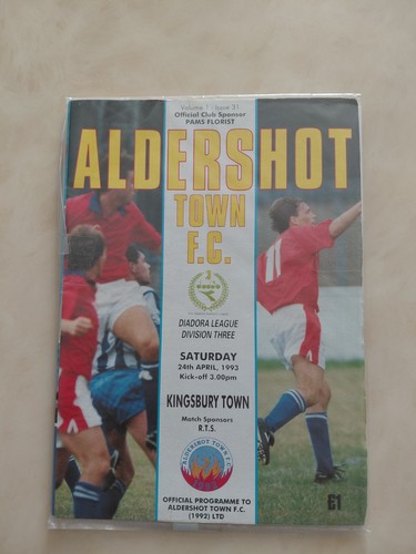 Aldershot town v - aldershot, f.c.