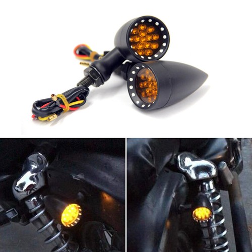 Amber black lens - black, motorcycle