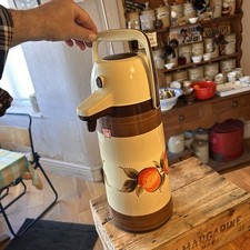 Vintage Large Pump-Action Cream Vacuum Jug  Soup Flask – Retro!