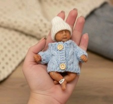 OOAK Micro Preemie Polymer Clay Baby Doll - Hand-Sculpted Reborn
