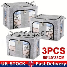 3Pcs 66L Folding Storage Box