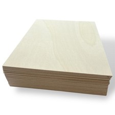 Poplar Plywood Sheets-Pack of 10 | 400x300x 4mm | AB/AB Grade | Laser Ready Wood