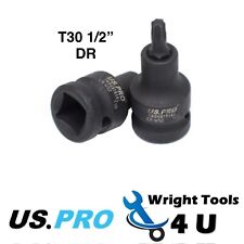 US PRO TOOLS 1/2" dr Impact Torx Bit Socket T30 x 53mm, Tools 1697 (single Item)