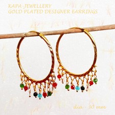 Kapa 22 ct Gold Plated Earrings Indian Ethnic Jewelry Hoop Creole Earring E37