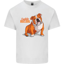 An English Bulldog Dog Illustration Mens Cotton T-Shirt Tee Top
