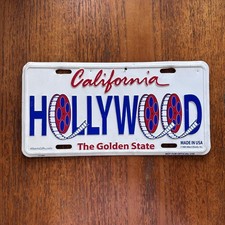 Vintage 90s USA Hollywood California the Golden State novelty license plate