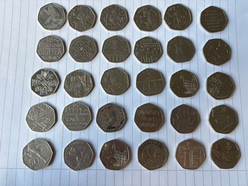 Job lot 50p coins - lot, x
