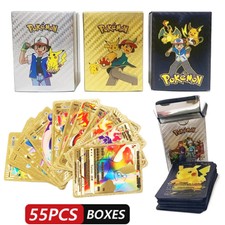 55PCS Pokemon Card Foil GOLD