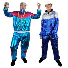 ADULTS TRACKSUIT 80S 90S COSTUME SHELL SUIT CHAV SCOUSER STAG DO FANCY DRESS