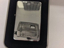 Touring Caravan 3D flip top petrol lighter windproof refillable 7 colour ref317 