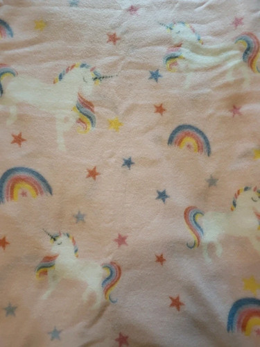 Pink unicorn rainbow - pink, fleece