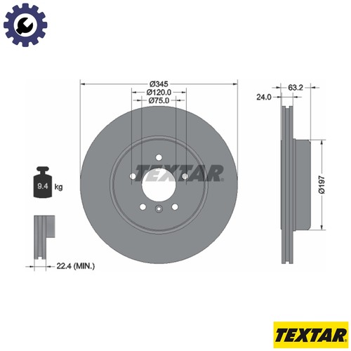 Brake disc 92182503 for bmw - 2x,