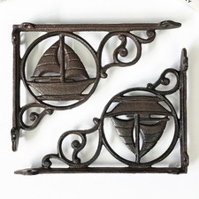 Decorative Wall Shelf Brackets Heavy Duty Cast Iron Nautical Boat Home Decor