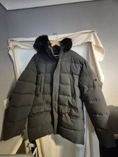 Mens Sonneti Puffer Jacket Size XXL Grey Fur Lined Hood Full Zip NWOT