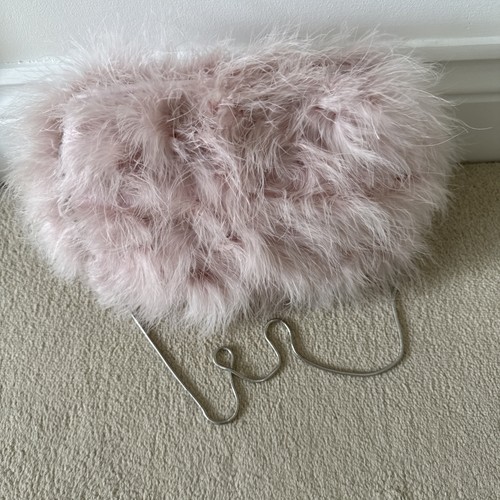 Pink ostrich feather handbag - feather,
