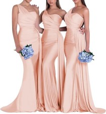 One Shoulder Bridesmaid Dresses for Women Mermaid Bodycon Prom Dresses Long 2