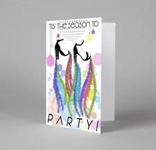 Tis The Season To Party Card, Christmas Card, New Years Card, Greetings Cards