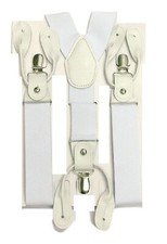 Mens Suspenders Braces with Clip & Syntheti Leather Button ON Strong 3.5 cm Wide