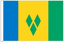 St Vincent and the Grenadines Sleeved Courtesy Flag for Boats 45cm x 30cm