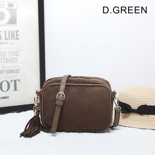 Womens faux suede camera - faux,