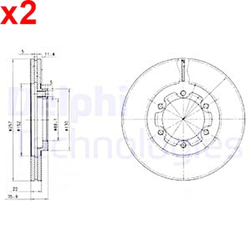 Delphi brake disc - 2x, opel