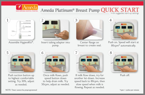 Ameda platinum quick start - ameda, &