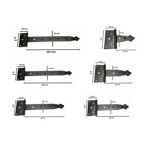Pair tee hinges black - pair,