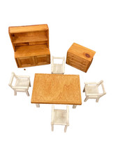 Dolls House Furniture Dining Room Table & 4 Chairs, side board & dresser unit