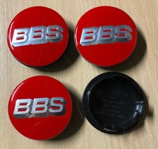 4x BBS Wheel Centre Cap Alloy Hub Center Caps 65mm Red / Silver