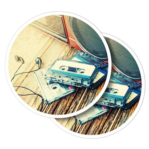 Vinyl stickers old cassette - 2x,