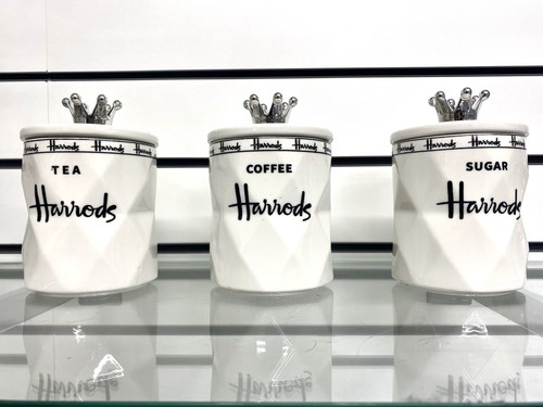Harrods tea coffee sugar jar - tea,