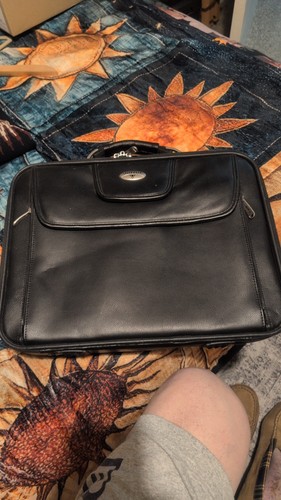 Antler black leather laptop - leather,
