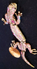 Rhinestone Lizard Brooch Pin