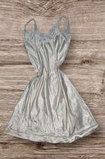 Vintage  Babydoll Lace Silk Style Slip Dress Cream Size 40