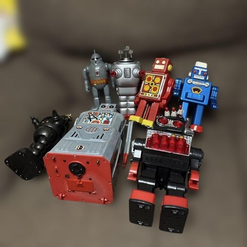 Retro robot figure - robot, 6