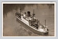 Old B&W Photo Model Boat Ship on Water