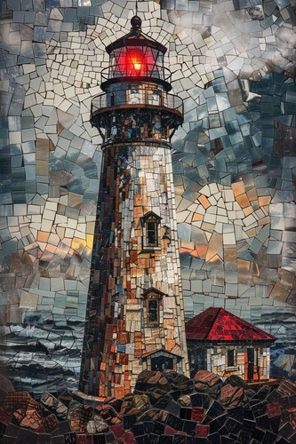 Lighthouse seascape canvas - lighthouse,