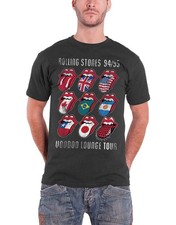 The Rolling Stones T Shirt Voodoo Lounge Tour Tongue Logo Official Mens New Grey