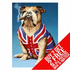 BRITISH BULLDOG BB1 UNION JACK POSTER ART PRINT A4 A3 SIZE BUY 2 GET ANY 2 FREE