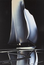 DUNCAN MACGREGOR -MOORING- SAILING BOAT YACHT SEASCAPE, ACRYLIC PAINTING, SIGNED