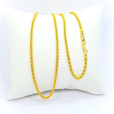 22K Gold Rope Chain Necklace