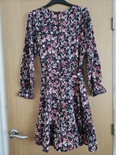 Ladies Kurt Muller Made In Italy Black Floral Dress .