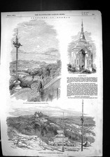 Old 1852 Burmah Moulmein Martaran Sacred Post Burmese Temple School R Victorian