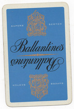 RARE VINTAGE "Whisky - Ballantines (Blue Card)" SINGLE Play Card