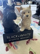 Original Black & White Whiskey Dog Figurines In Used But Good Condition